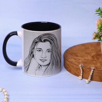 Ma Printed Coffee Mug with Necklace