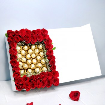 Red Roses Ferrero Hamper Box