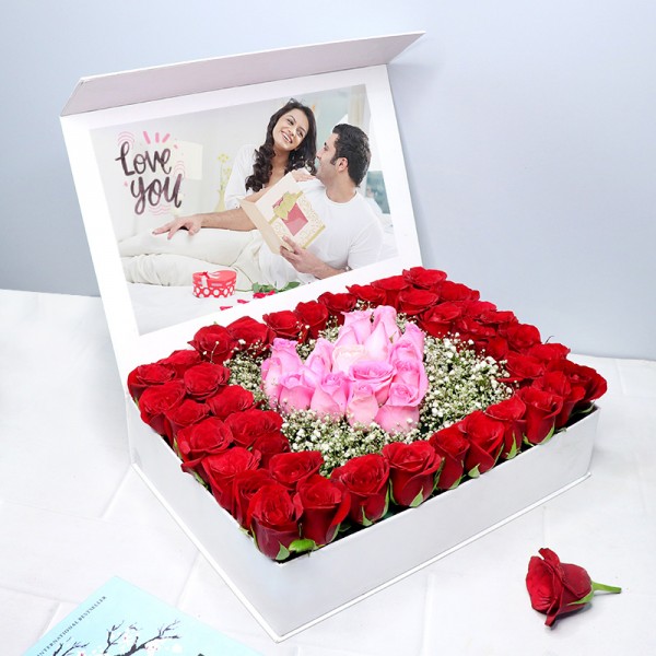Personalised Roses Arrangement in Luxury Box