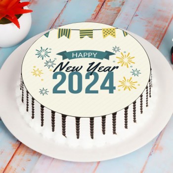 2024 New Year Photo Cake