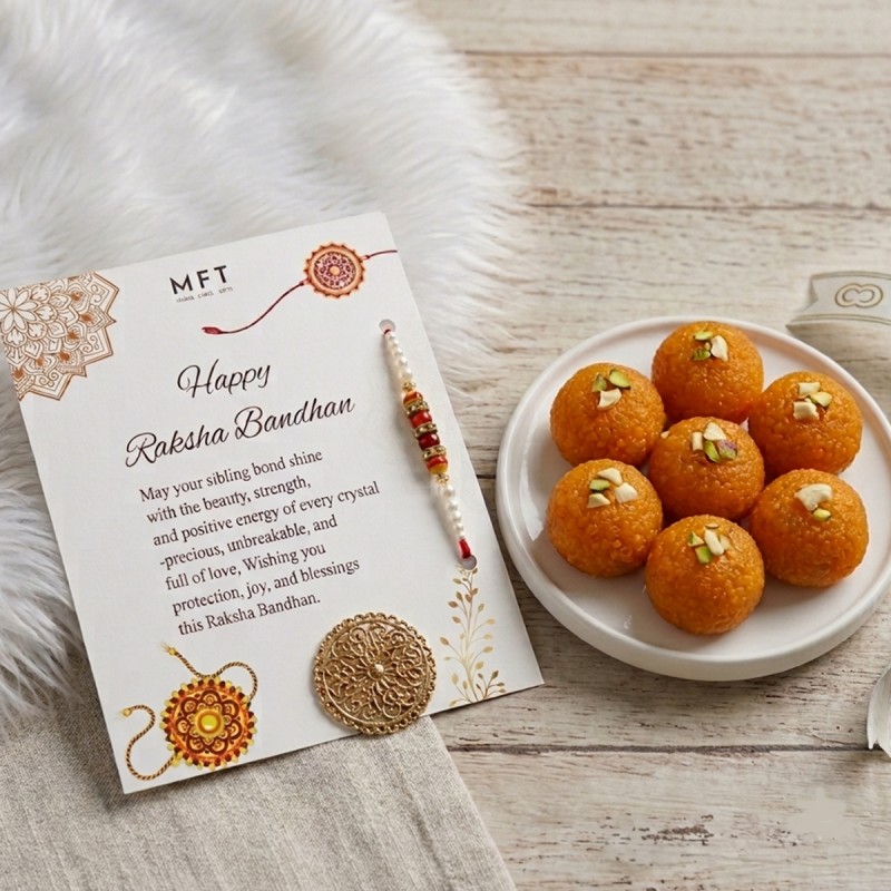 Designer Rakhi with Motichoor Laddoo