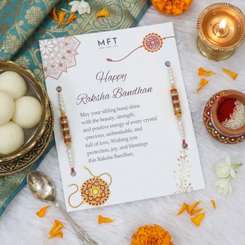 Set of 2 Designer Rakhi with Rasgulla