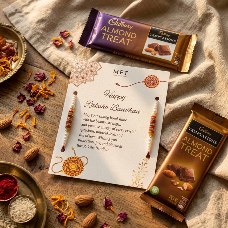 Temptation Chocolate with Set of 2 Rakhi Combo