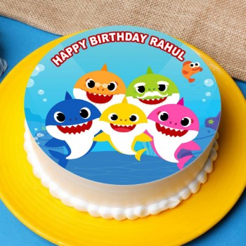 Baby Sharks Photo Cake