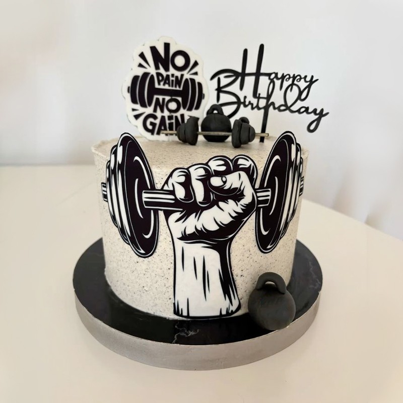 1 Kg Gym Theme Chocolate Fondant Cake