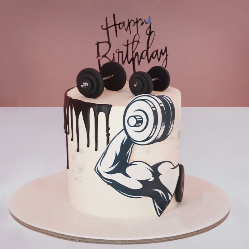 One Kg Gym Theme Fondant Vanilla Gym Cake
