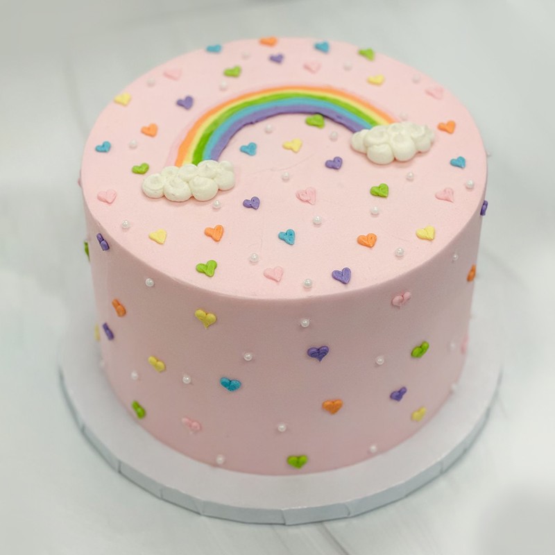 Rainbow Color Cream Cake