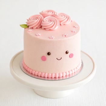 Pink Floral Theme Cake