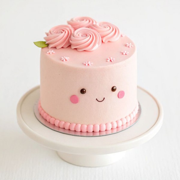 Pink Floral Theme Cake