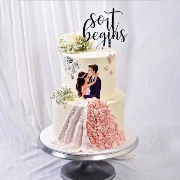 Sweet Beginnings Vanilla Tier Cake