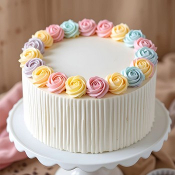 Vibrant Rainbow Vanilla Cakes