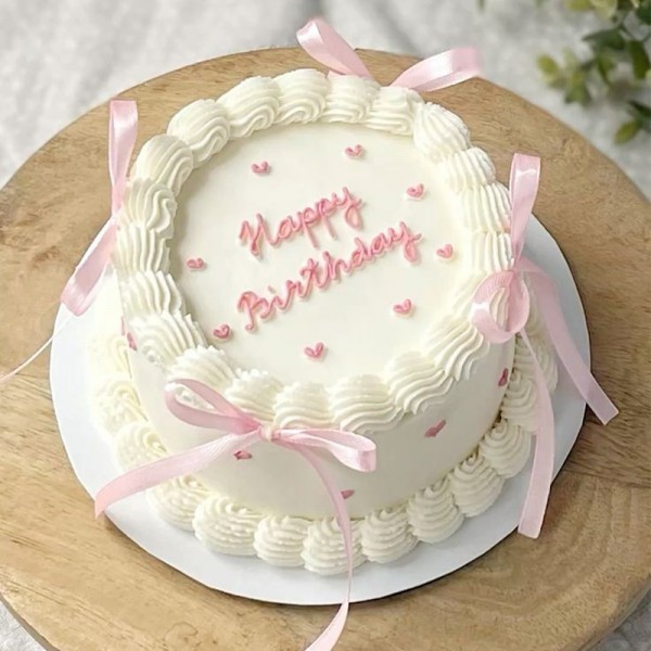 Pink Ribbon Birthday Cake
