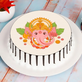 Ganesha Photo Cake