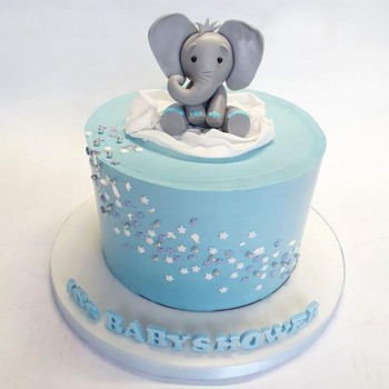 Blue Elephant Theme Cake