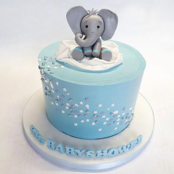 Blue Elephant Theme Cake