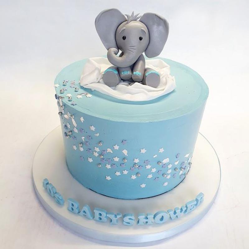 Blue Elephant Theme Cake