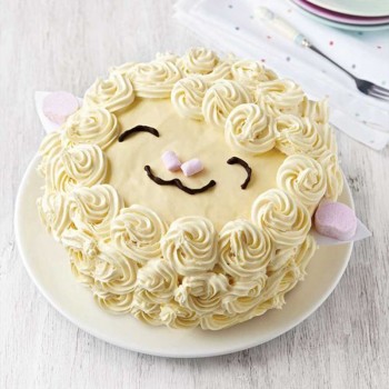 Sheep Shape Theme Cake