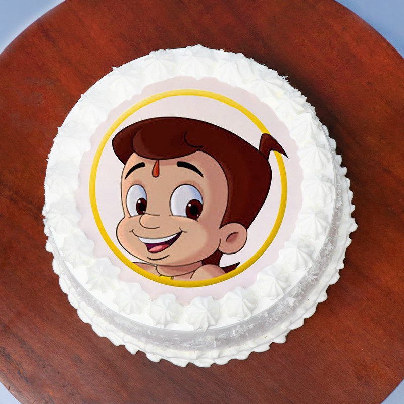 Half Kg Chota Bheem Photo Vanilla Cream Cake 