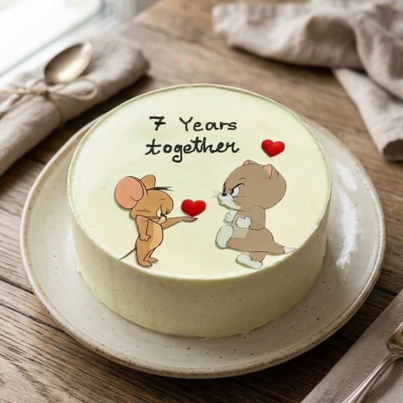 Cute Love Bond Photo Cake