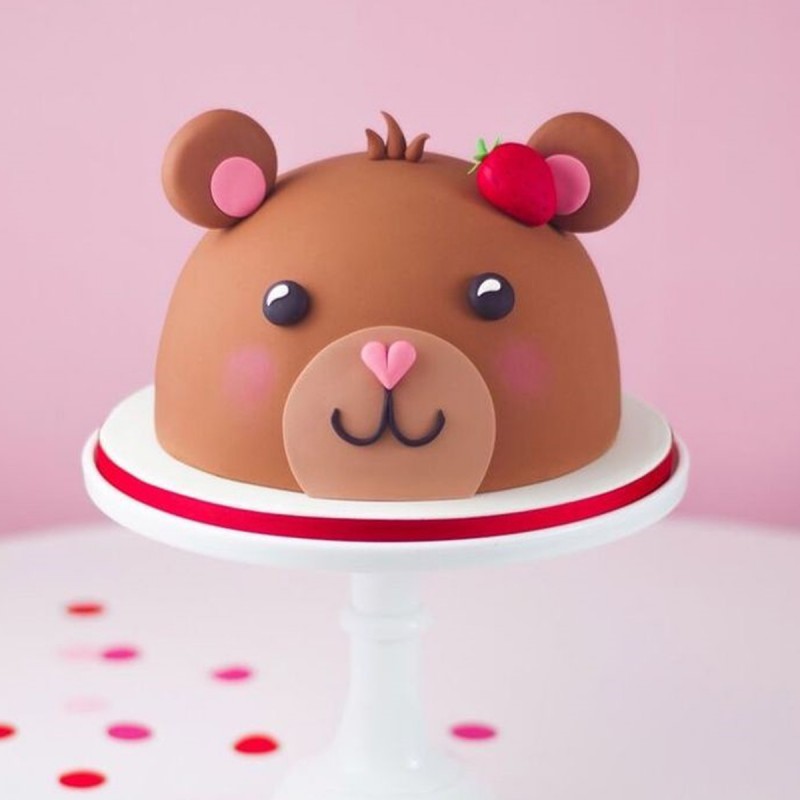 Princess Bear Pinata Cake