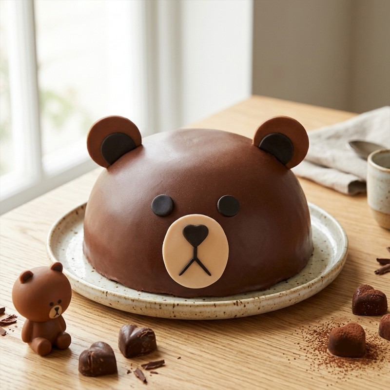 Brown Bear Pinata Cake