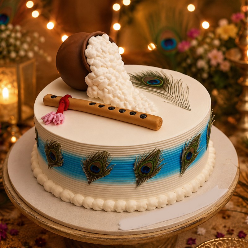 Janmashtami Special Vanilla Cake