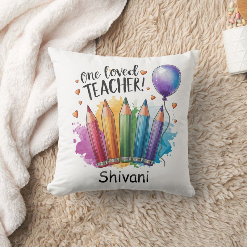 Worlds Best Teacher Printed Cushion