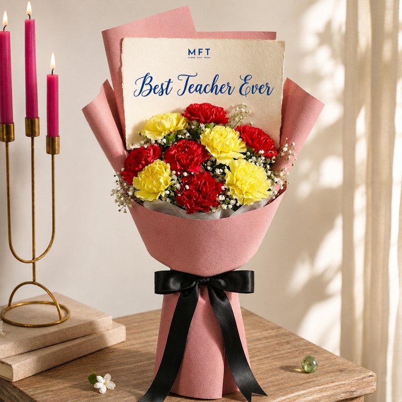 Colorful Carnations Bouquet for Teachers Day