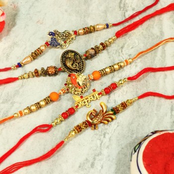 Set of 5 Attractive Rakhi Combo