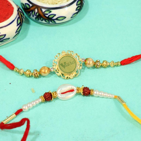 Auspicious Pearl N Veera Rakhi Combos