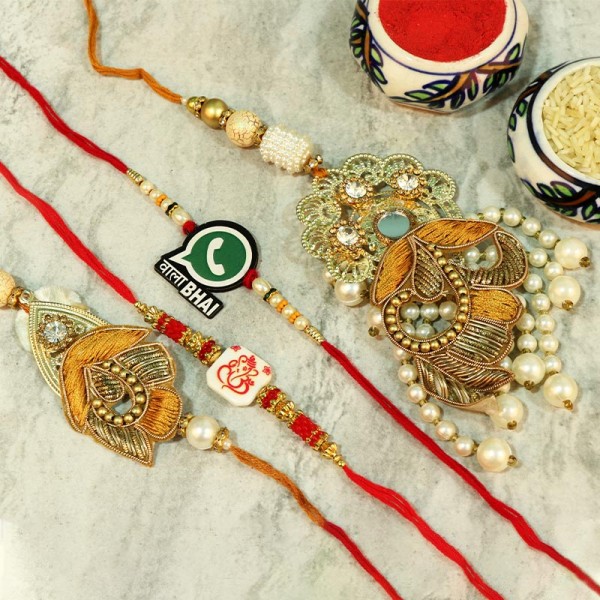 Mami Rakhi Unimaginable Set Of Family Rakhi- MyFlowerTree
