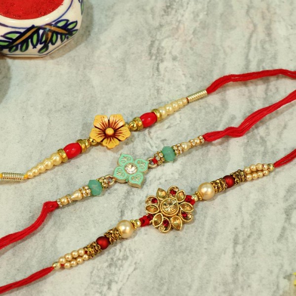 Fancy Floral Rakhi Set