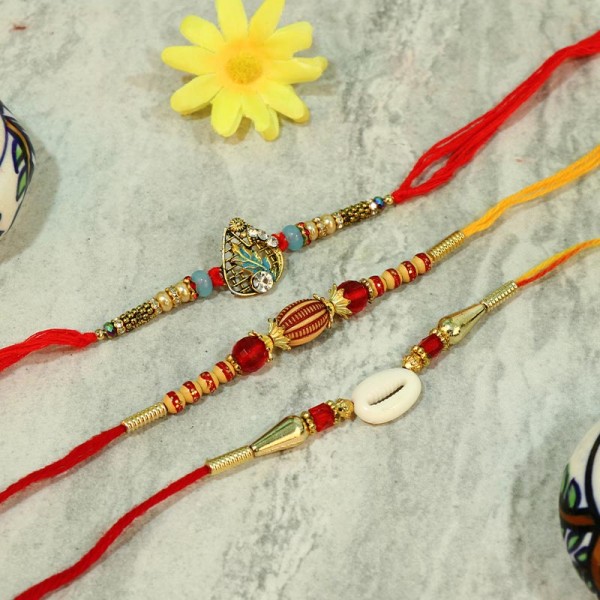 Pack of Charming Rakhis with Jewels