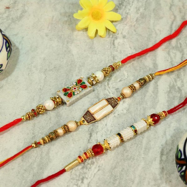 Stunning Kundan Rakhi Family Sets