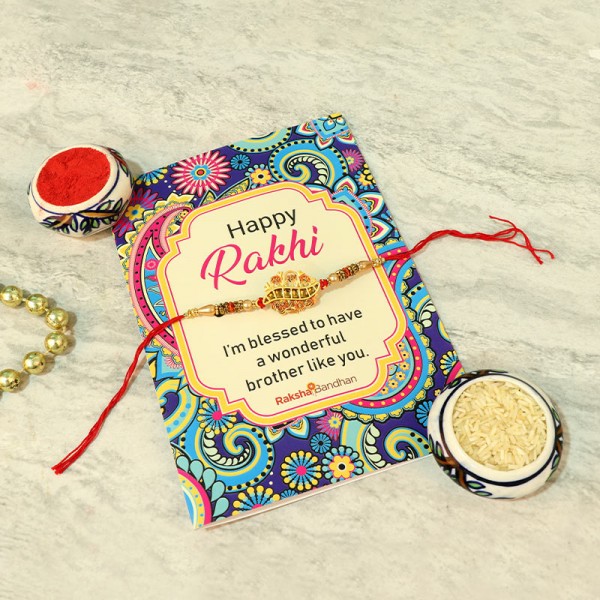 Greeting card N Alluring Designer Rakhi combos