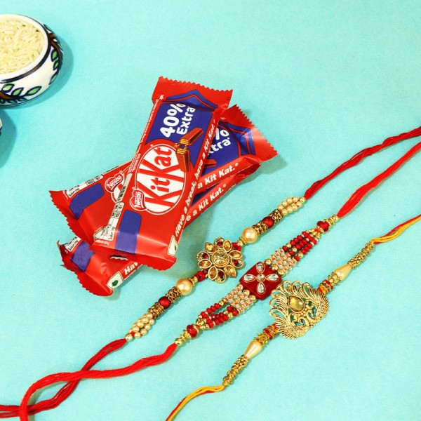 Crunchy Kitkats N Rakhi Sets- MyFlowerTree