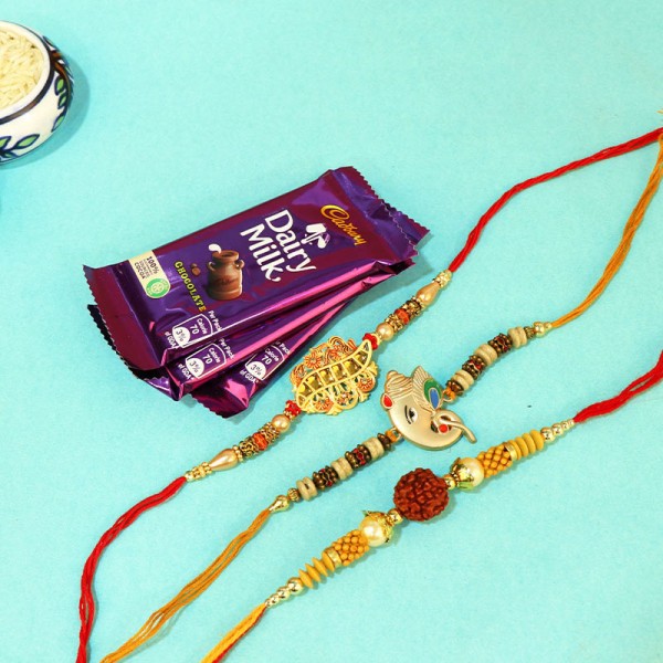 Pleasureable Dairymilk with rakhi Combos