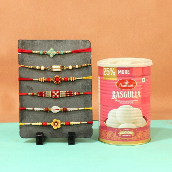 Stunning Rakhi N Rasgulla Combo