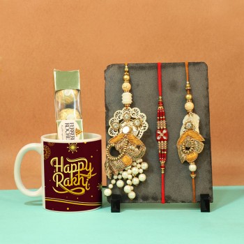 Unique Rakhis with Mug N Ferrero rocher
