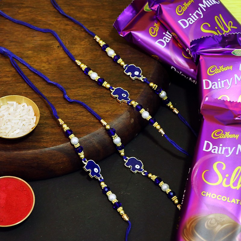 Fancy Rakhi Silk Combo