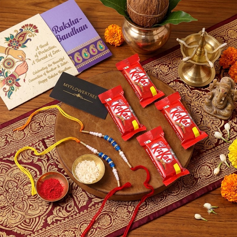 2 Pearl Rakhis N Kitkat Chocolates