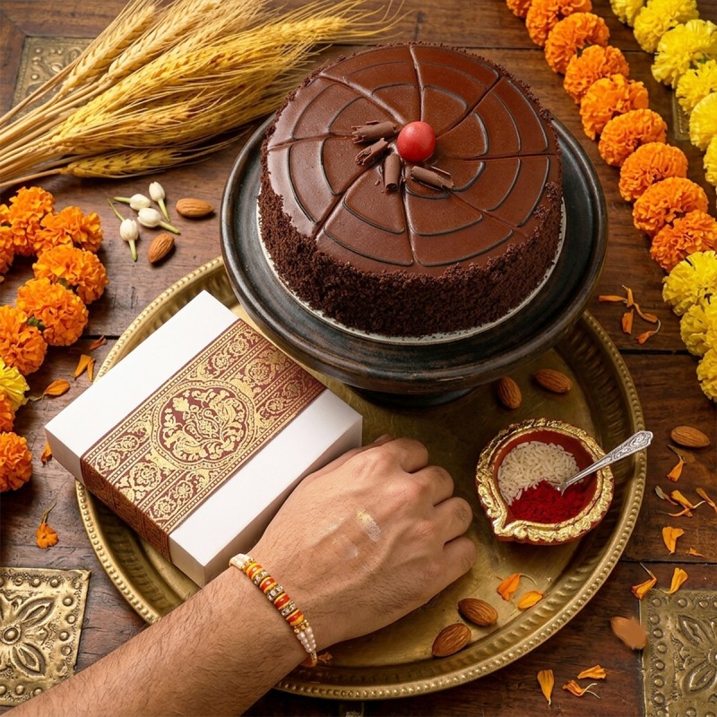 Luscious Chocolate and Rakhi Combo