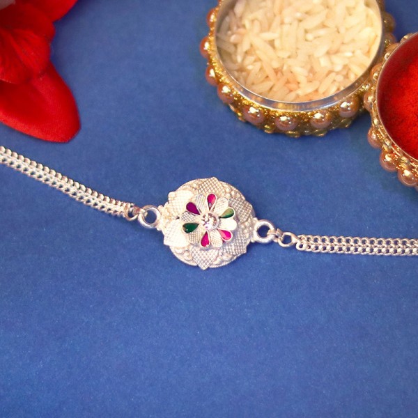 silver rakhi design