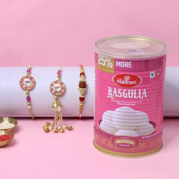Delicious sweets with Rakhi sets