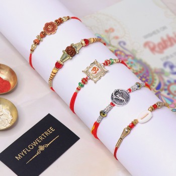 Memorable Set Of 5 Rakhi
