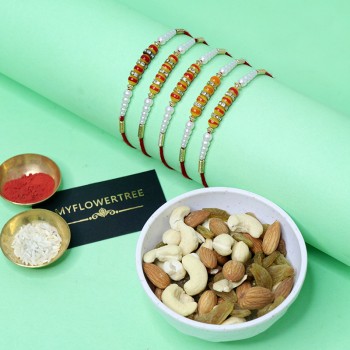 Attractive Pearl Rakhis and Dryfruits