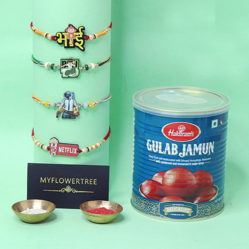 Rakhi and sweets for love