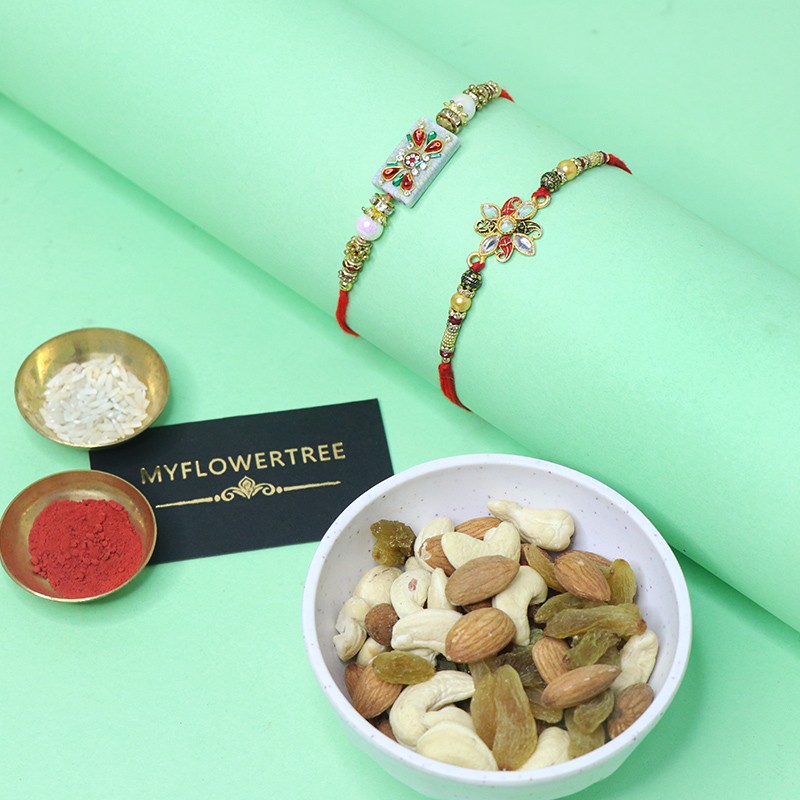 Combo Of Lovely Rakhi N Dryfruit