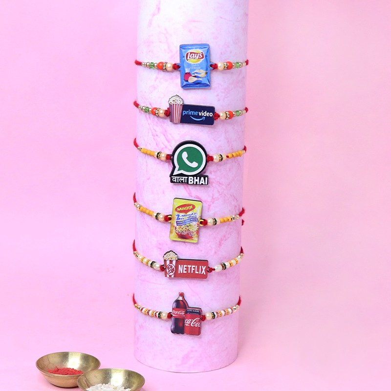 Antique Designer Rakhi Family Set