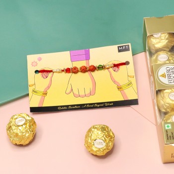 Rudraksh Rakhi and Ferrero Pack